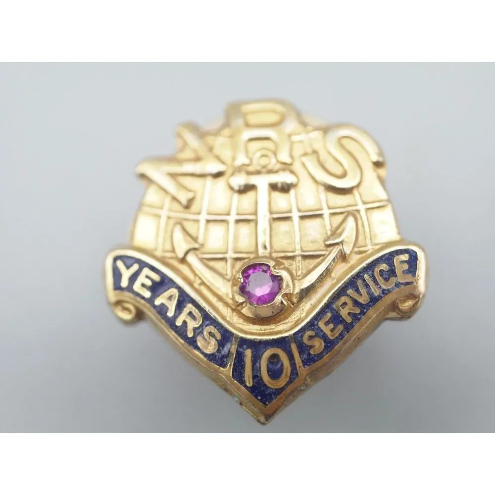 VTG US Navy Pin 10K GF + Ruby